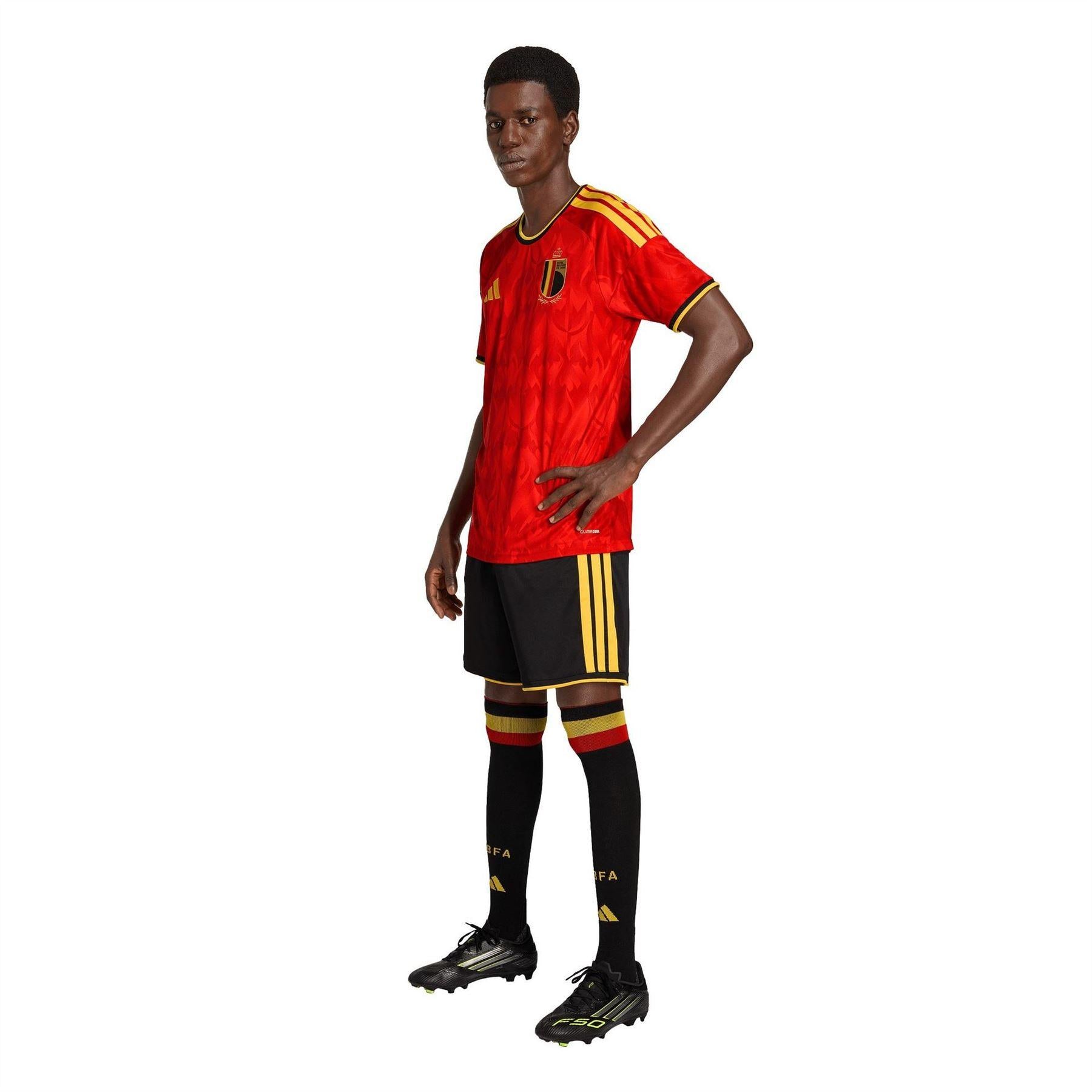 Black-Gold - Pack Shot - Adidas Mens FIFA World Cup 2026 Belgium Home Shorts