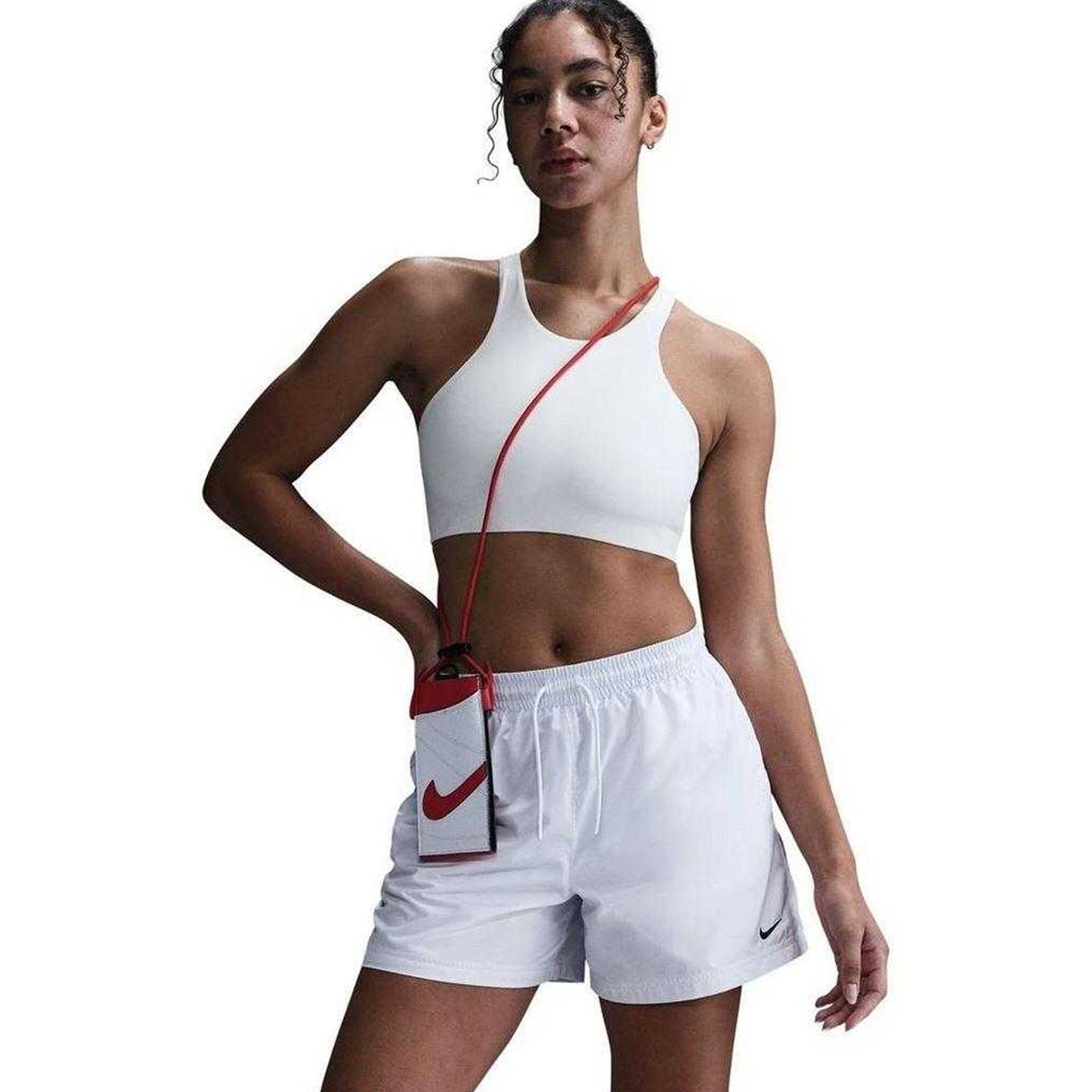 White-Black - Front - Nike Womens-Ladies NSW Lightweight Relaxed Fit Shorts