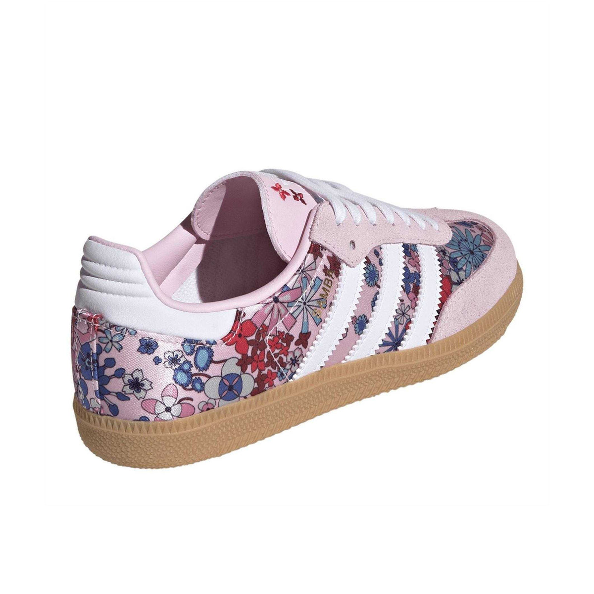 Pink-White - Back - Adidas Childrens-Kids Samba OG Suede Trainers