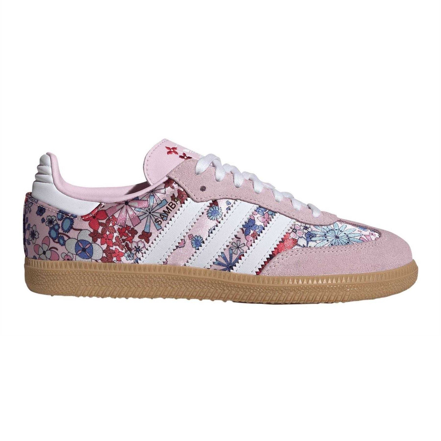 Pink-White - Front - Adidas Childrens-Kids Samba OG Suede Trainers