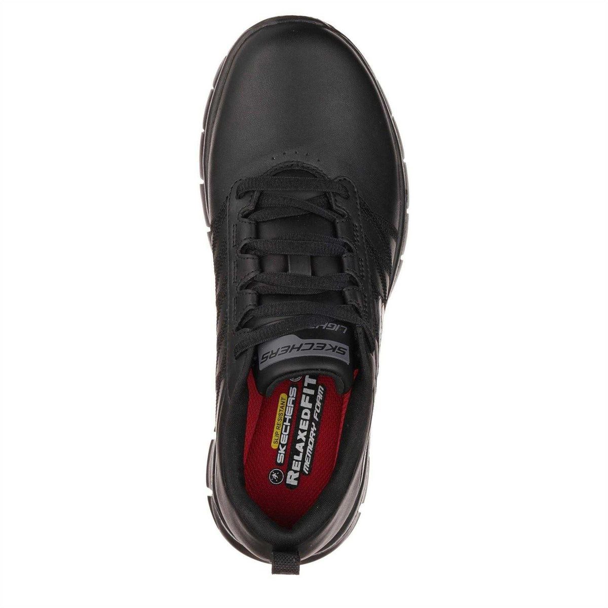 Black - Side - Skechers Womens-Ladies Sure Track Non Slip Shoes