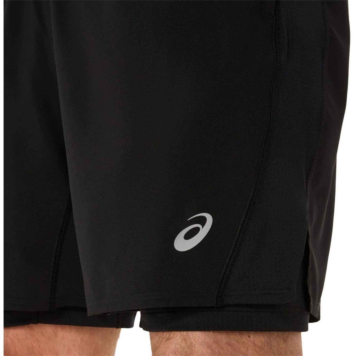 Black - Side - Asics Mens Core 2 in 1 Running Shorts