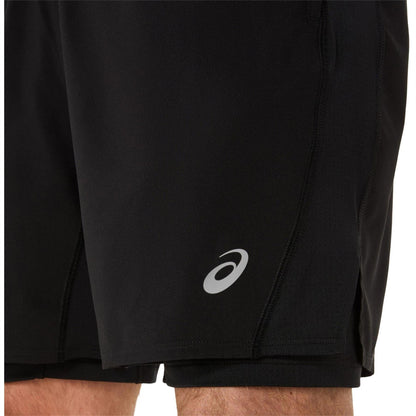 Black - Side - Asics Mens Core 2 in 1 Running Shorts