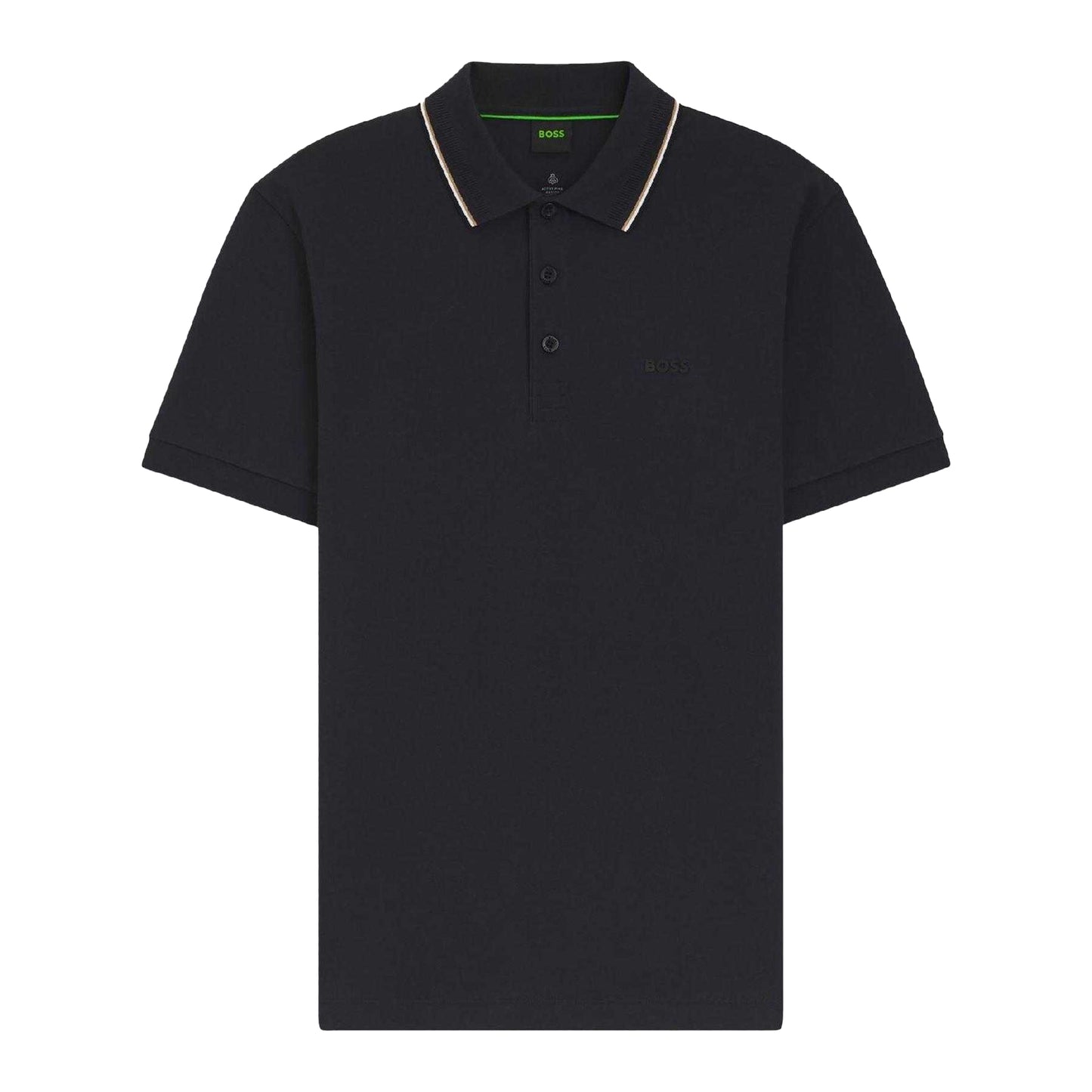 Dark Blue - Front - Boss Mens Pique Collared Polo Shirt