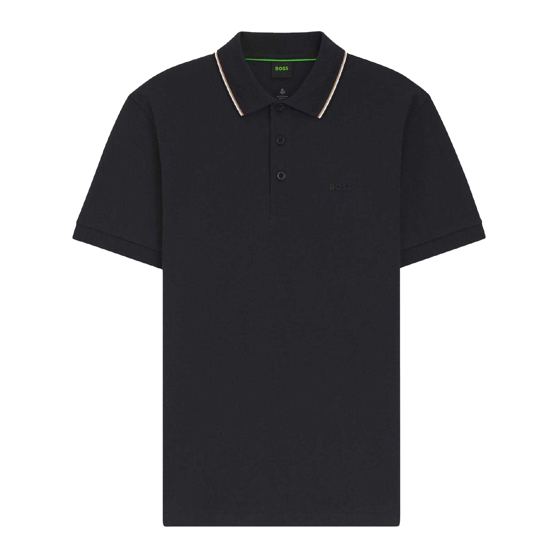 Dark Blue - Front - Boss Mens Pique Collared Polo Shirt
