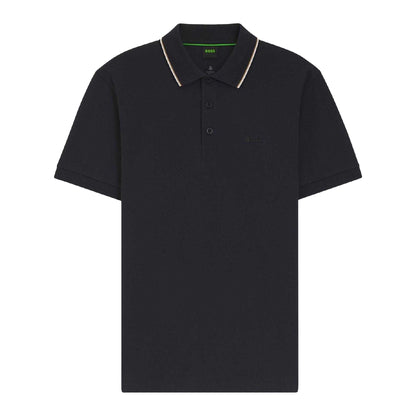 Dark Blue - Front - Boss Mens Pique Collared Polo Shirt
