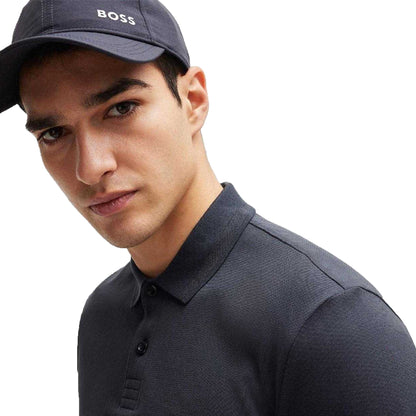 Dark Blue - Side - Boss Mens Plain Collared Regular Polo Shirt