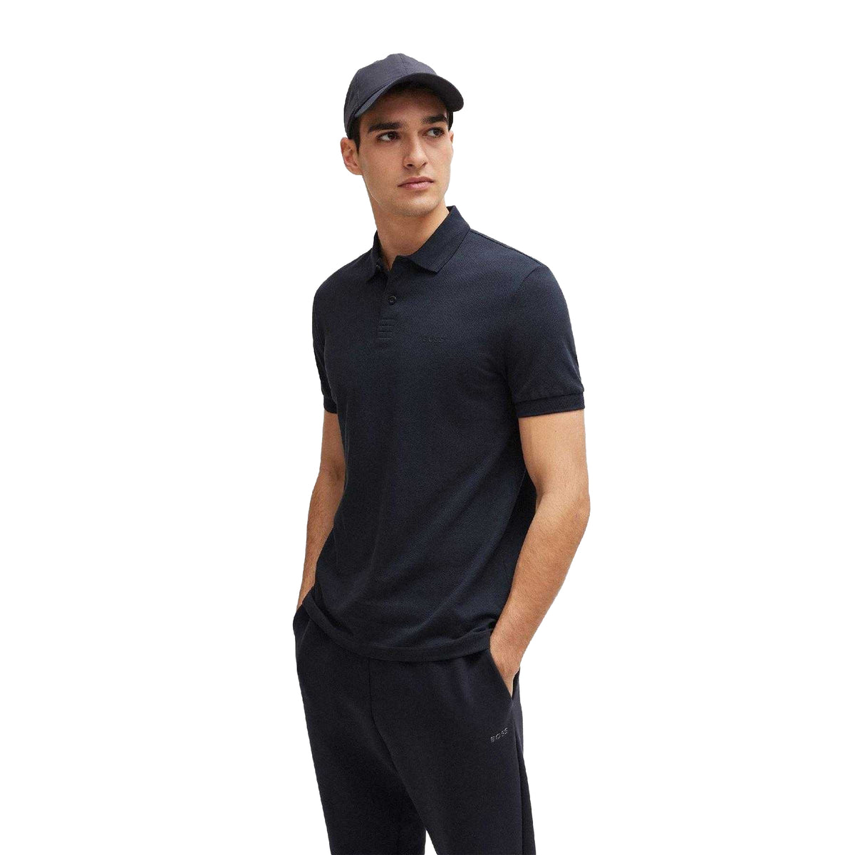 Dark Blue - Lifestyle - Boss Mens Plain Collared Regular Polo Shirt