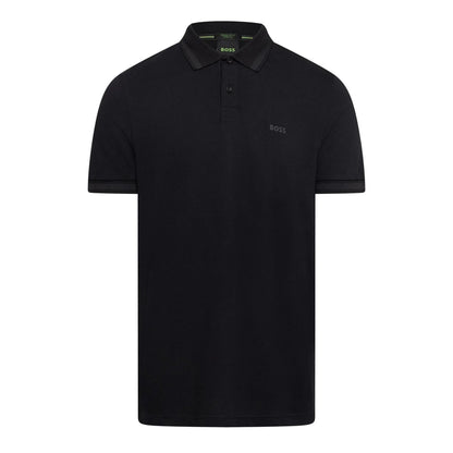 Black - Front - Boss Mens Plain Collared Regular Polo Shirt