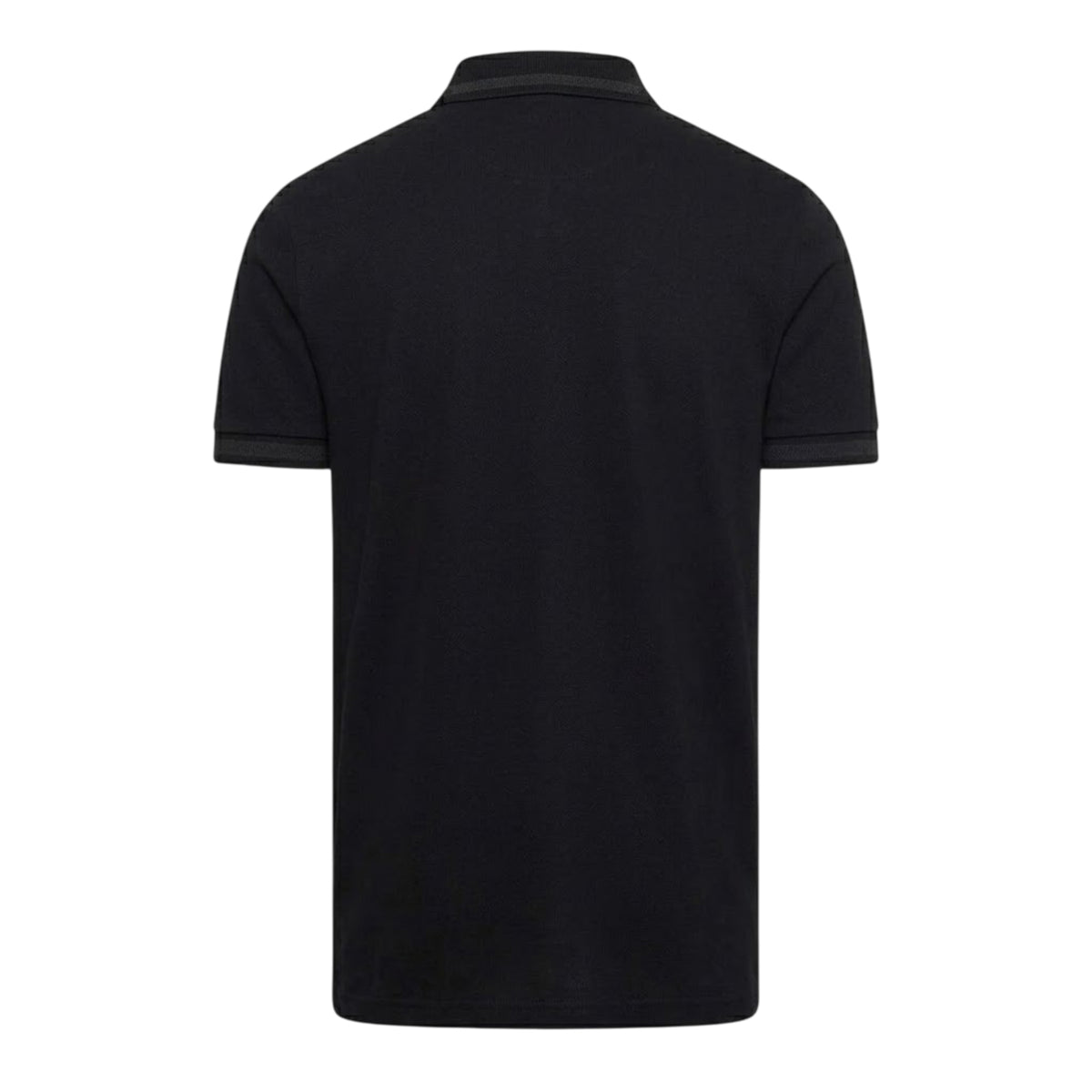 Black - Back - Boss Mens Plain Collared Regular Polo Shirt