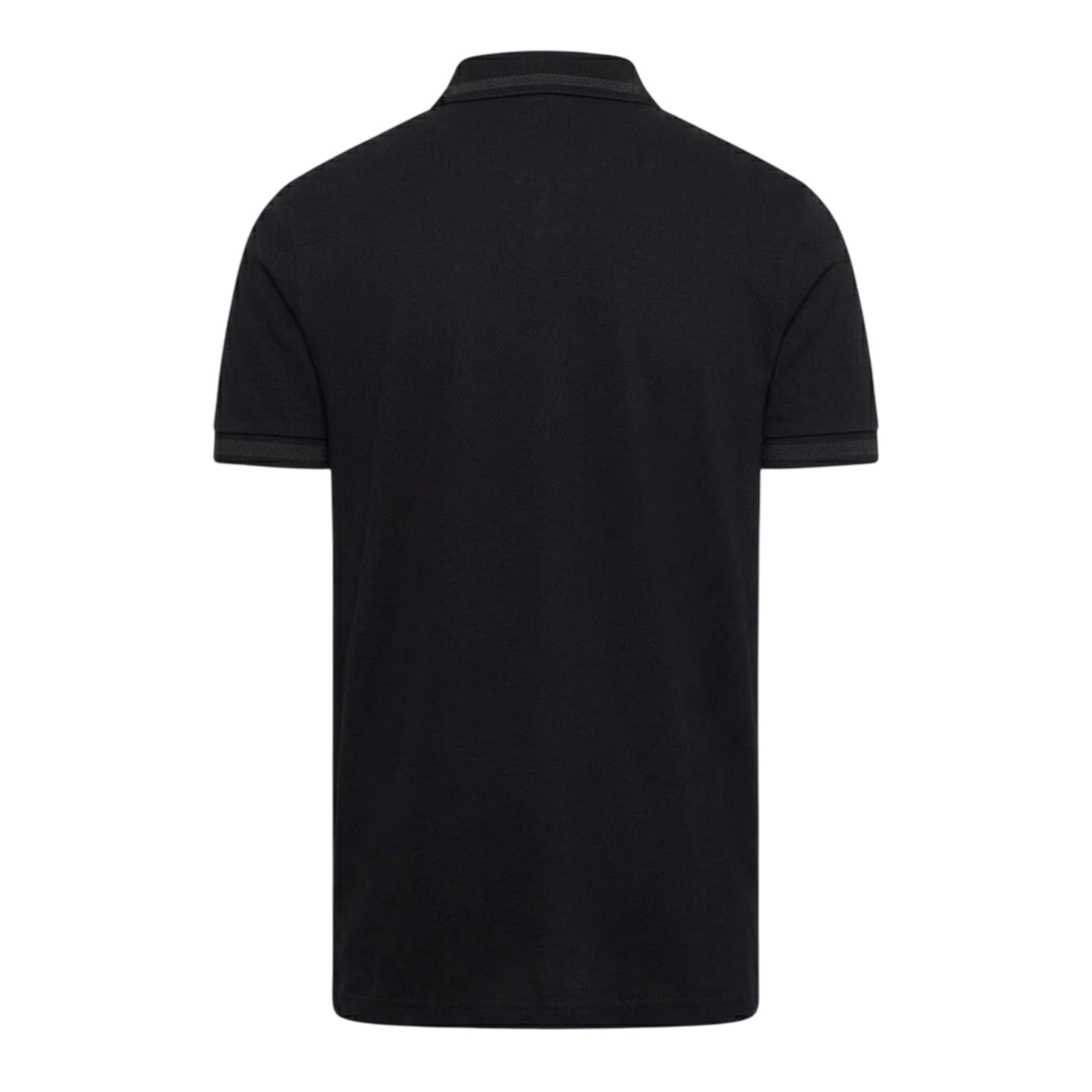 Black - Back - Boss Mens Plain Collared Regular Polo Shirt