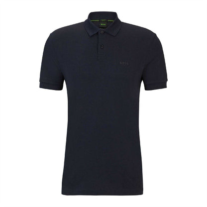 Dark Blue - Front - Boss Mens Plain Collared Regular Polo Shirt
