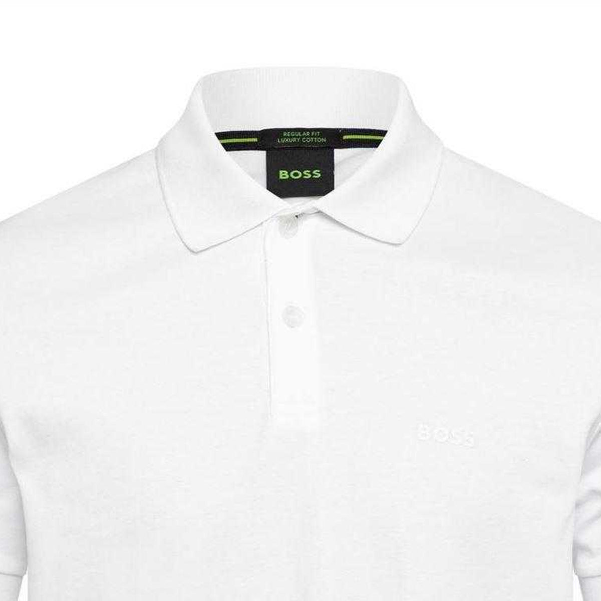 White - Side - Boss Mens Pio 2 Logo Polo Shirt