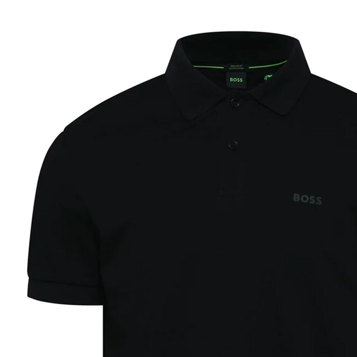 Black - Side - Boss Mens Pio 2 Logo Polo Shirt