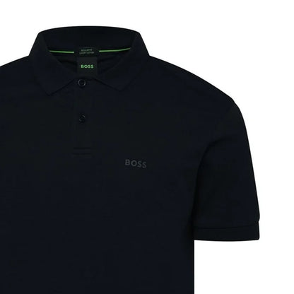 Dark Blue - Side - Boss Mens Pio 2 Logo Polo Shirt