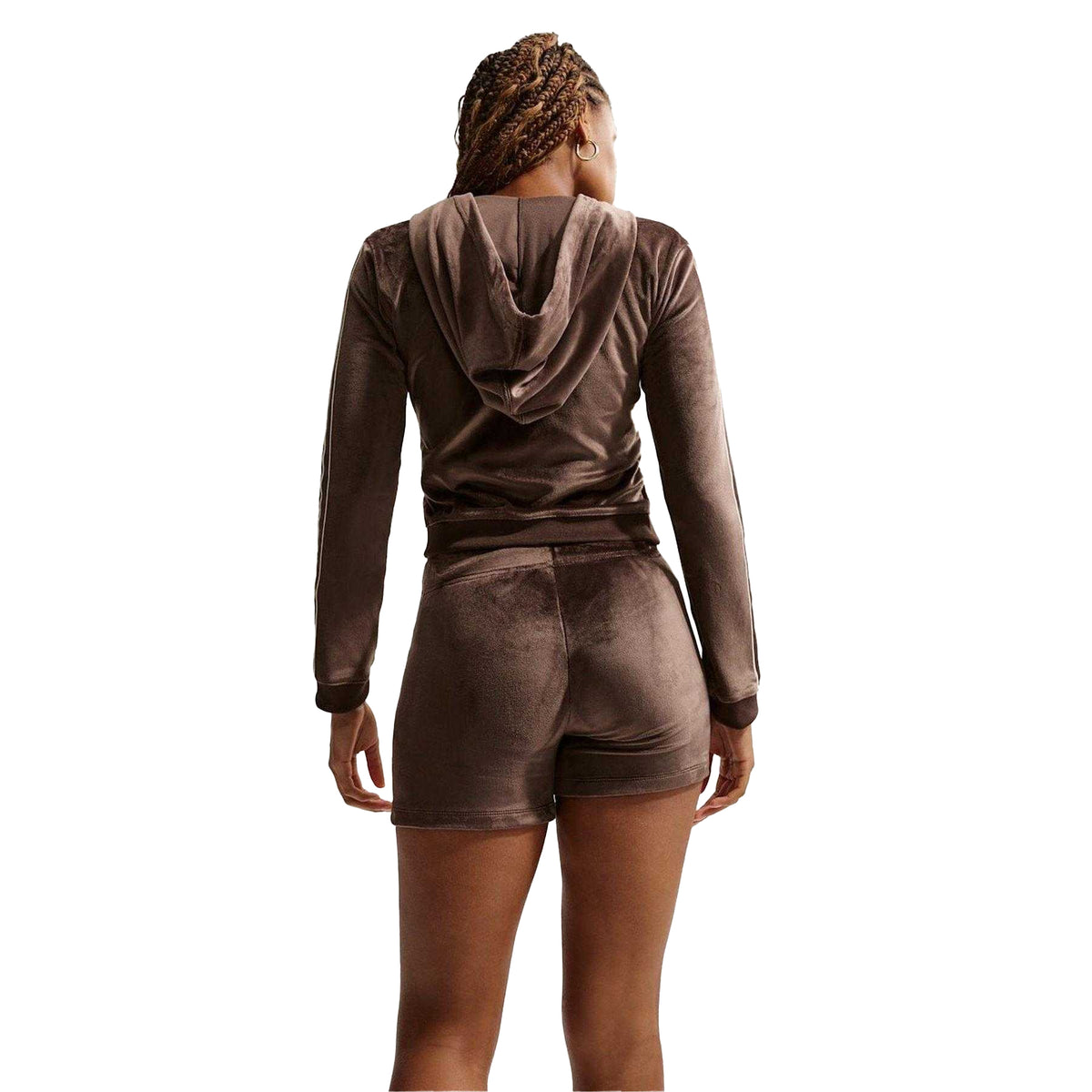 Brown - Lifestyle - Nike Womens-Ladies Velour Animal Print Logo Tracksuit