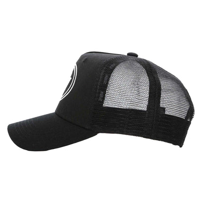 White-Black - Side - Societe Noir Mens Embroidered Logo Trucker Cap