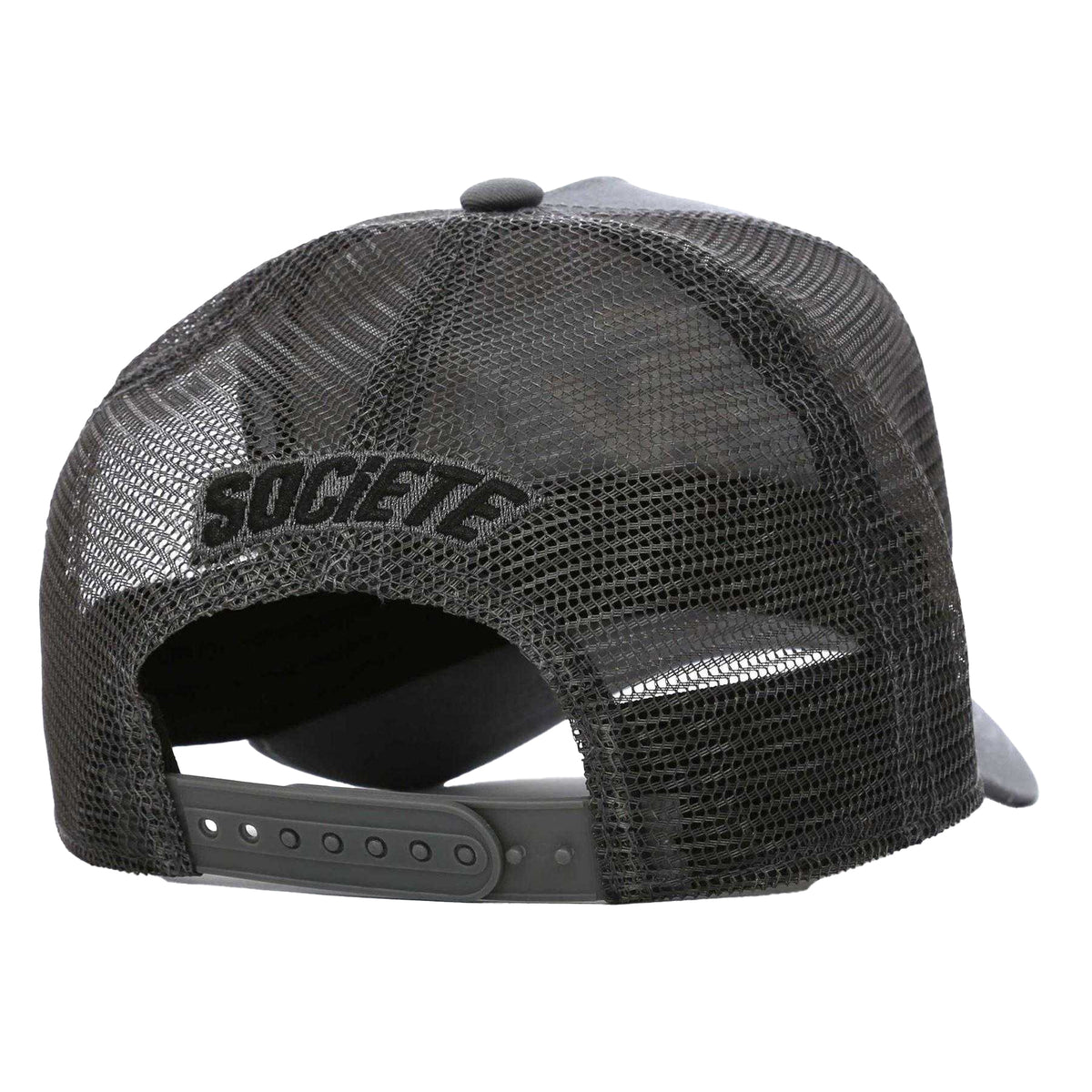 White-Grey - Back - Societe Noir Mens Embroidered Logo Trucker Cap