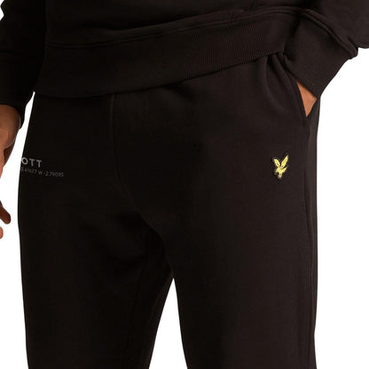 Black - Side - Lyle & Scott Mens Co-Ordinate Printed Slim Jogging Bottoms