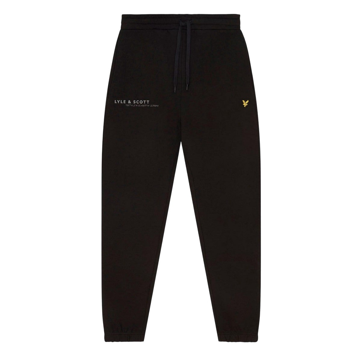 Black - Front - Lyle & Scott Mens Co-Ordinate Printed Slim Jogging Bottoms