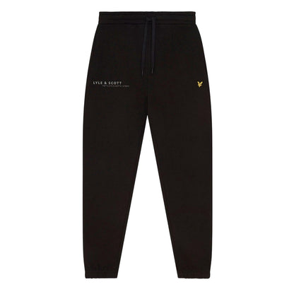 Black - Front - Lyle & Scott Mens Co-Ordinate Printed Slim Jogging Bottoms