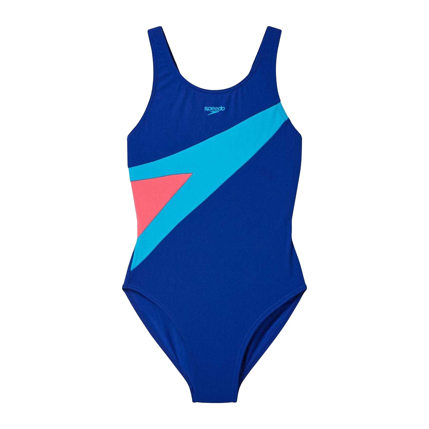 Blue - Front - Speedo Girls Hyperboom Butterfly Logo One Piece Swimsuit