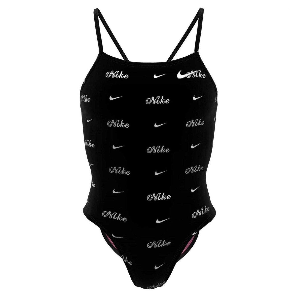 Jet Black - Front - Nike Womens-Ladies Hydrastrong Logo One Piece Swimsuit