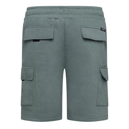 Olive - Back - Crosshatch Mens Bardon Cargo Shorts