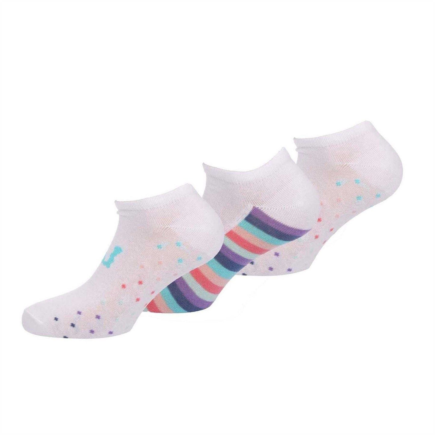 White - Back - Lee Womens-Ladies Liner Socks (Pack of 3)