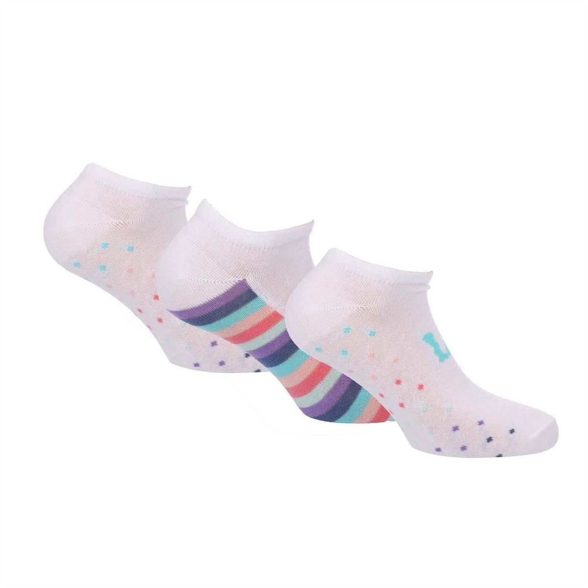 White - Front - Lee Womens-Ladies Liner Socks (Pack of 3)