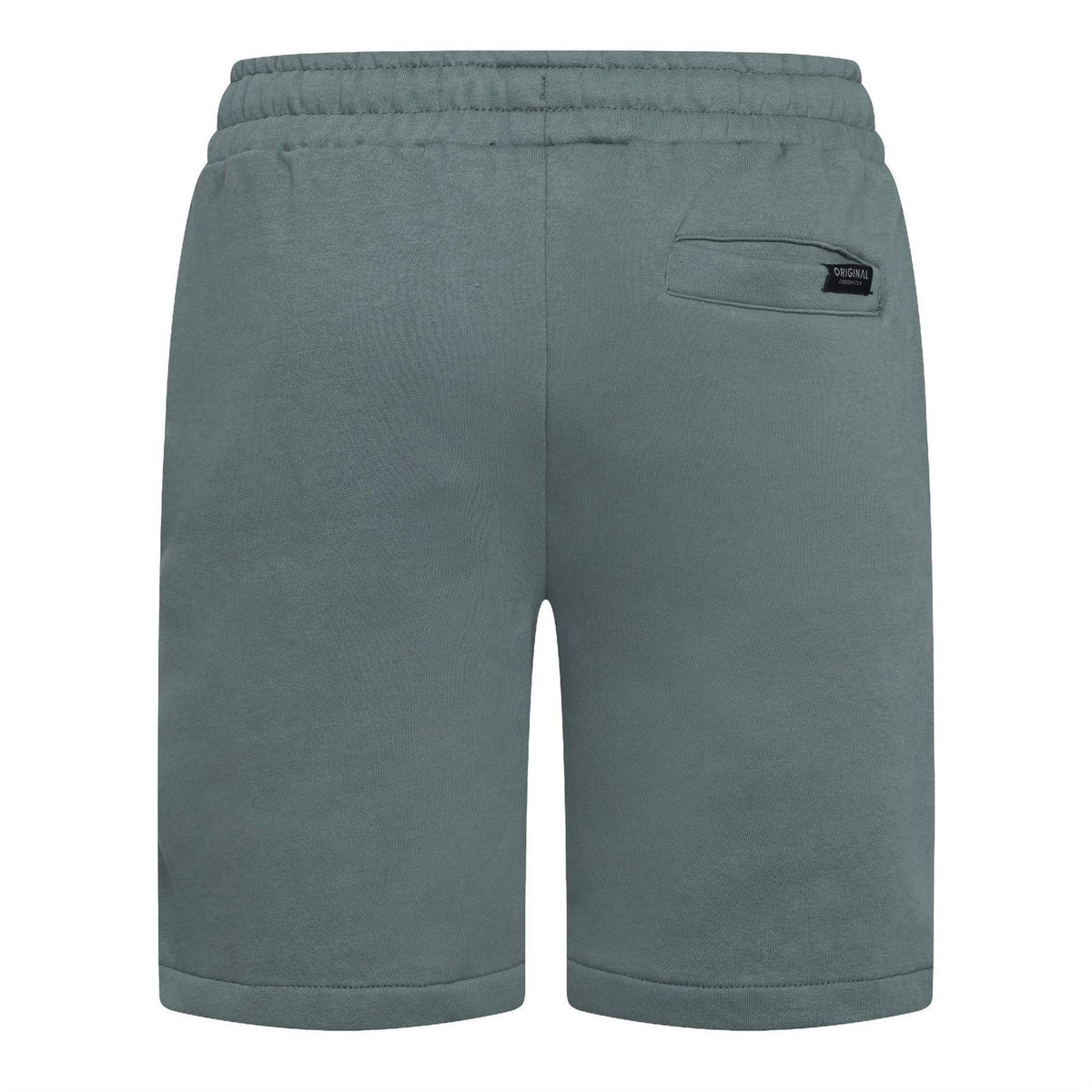 Olive - Back - Crosshatch Mens Bardon Sweat Shorts