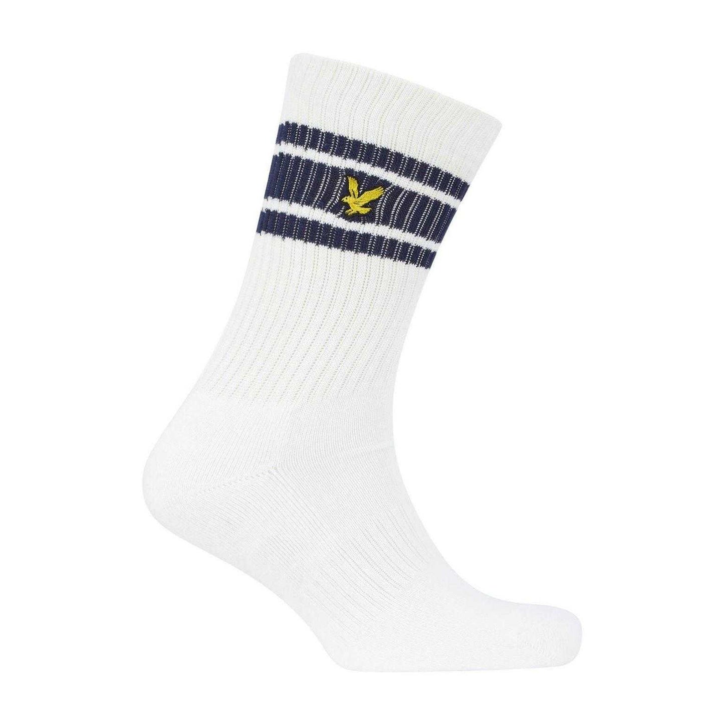Bright White - Back - Lyle & Scott Mens Grant Sports Socks (Pack of 3)