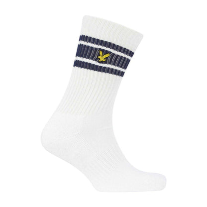 Bright White - Back - Lyle & Scott Mens Grant Sports Socks (Pack of 3)