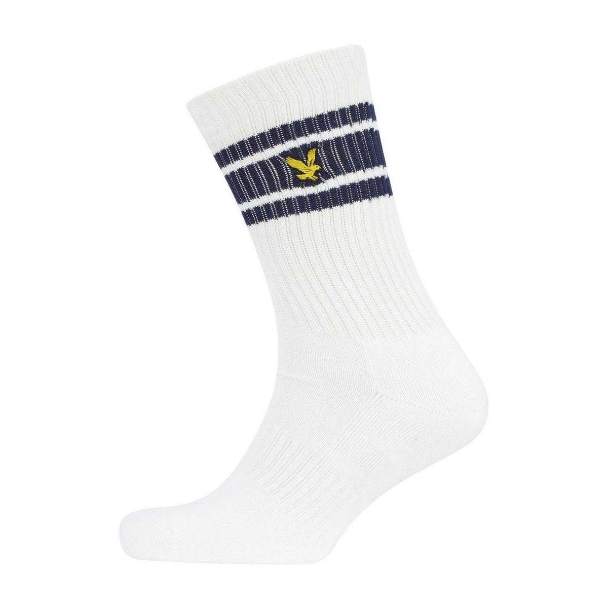 Bright White - Side - Lyle & Scott Mens Grant Sports Socks (Pack of 3)