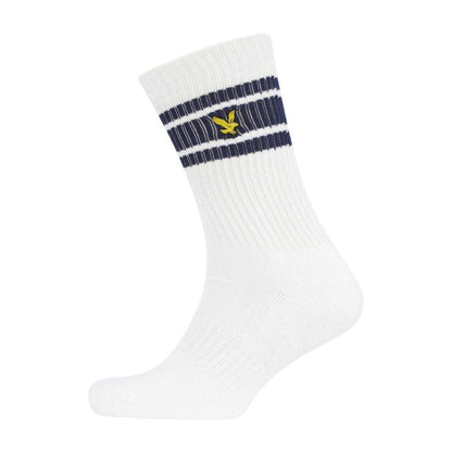 Bright White - Side - Lyle & Scott Mens Grant Sports Socks (Pack of 3)