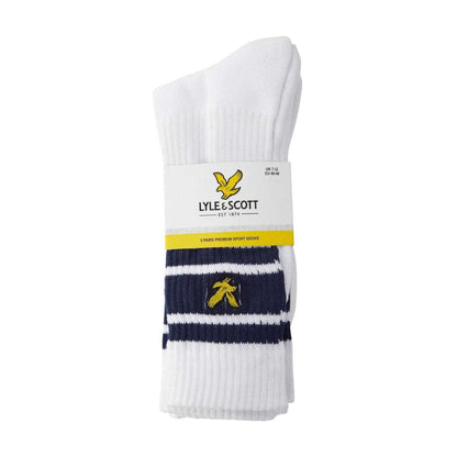 Bright White - Lifestyle - Lyle & Scott Mens Grant Sports Socks (Pack of 3)