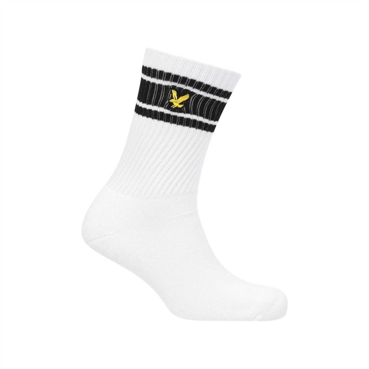 White-Grey-Black - Back - Lyle & Scott Mens Grant Sports Socks (Pack of 3)