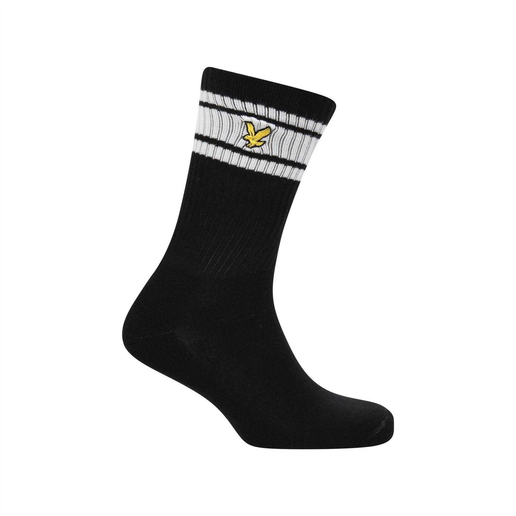 White-Grey-Black - Lifestyle - Lyle & Scott Mens Grant Sports Socks (Pack of 3)