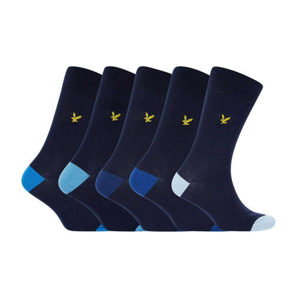 Peacoat - Front - Lyle & Scott Mens Graham Ankle Socks (Pack of 5)