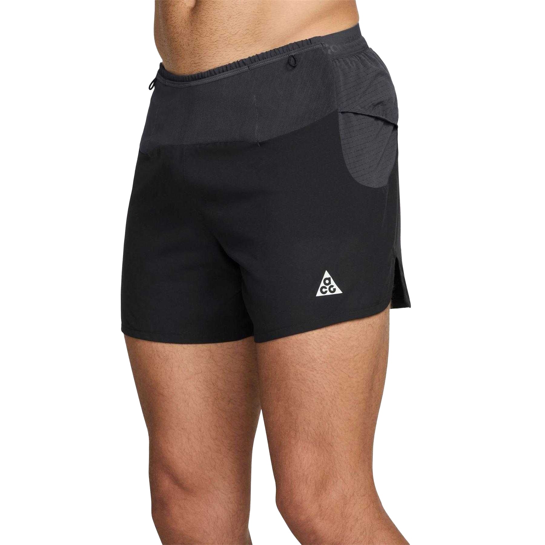 Black-White - Side - Nike Mens ACG Running Shorts