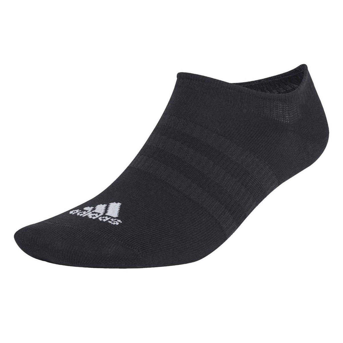 Black - Side - Adidas Unisex Adult Thin And Light No-Show Socks (Pack of 3)