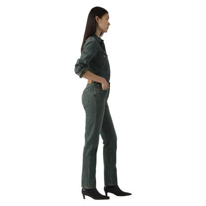 Verdant - Side - Levis Womens-Ladies 501 5 Pockets Straight Jeans