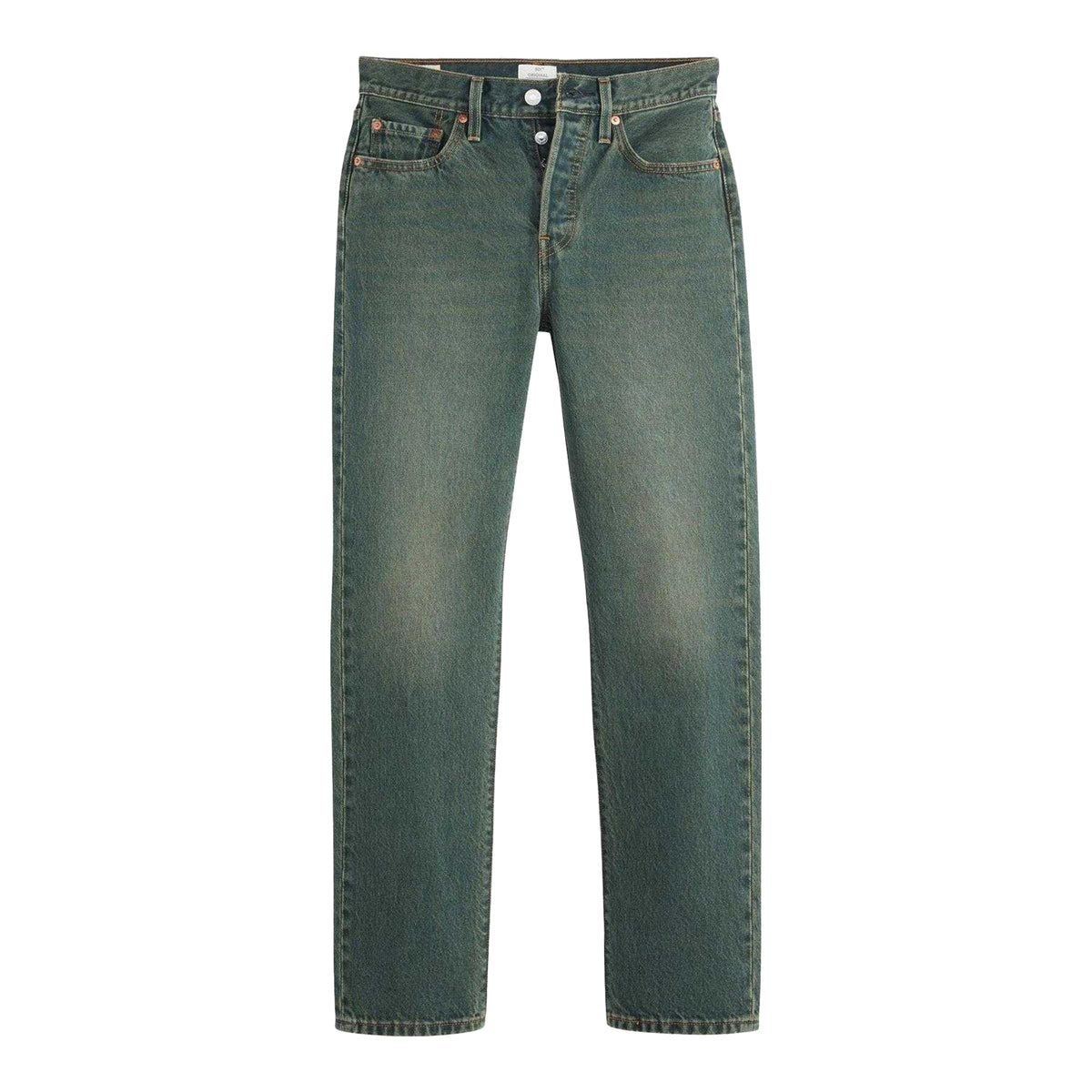 Verdant - Front - Levis Womens-Ladies 501 5 Pockets Straight Jeans