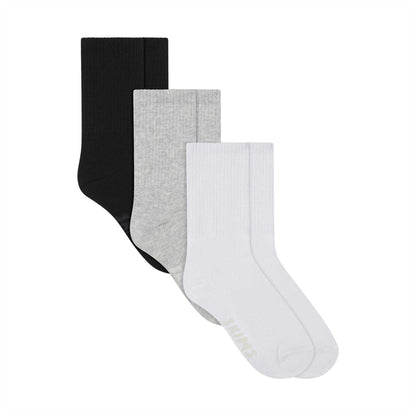 Multicoloured - Front - Skims Unisex Adult Crew Ribbed Sports Socks (Pack of 3)