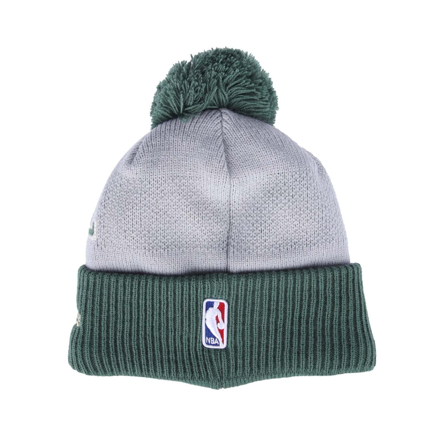 Green-Grey - Back - New Era Mens NBA Tip Off 2023 Milwaukee Bucks Two Tone Beanie