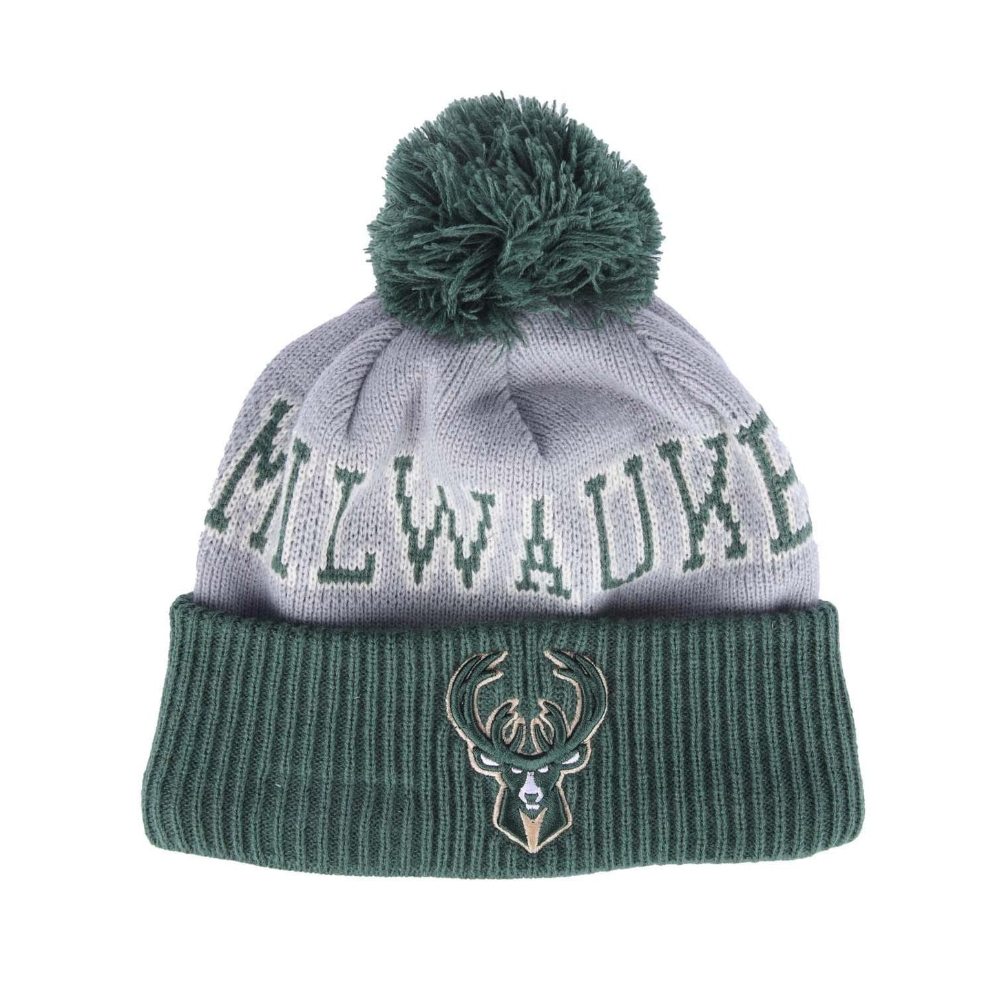 Green-Grey - Front - New Era Mens NBA Tip Off 2023 Milwaukee Bucks Two Tone Beanie