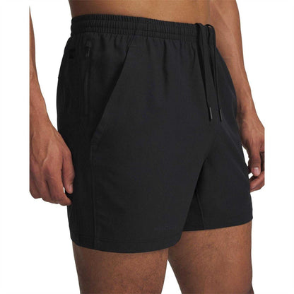 Black - Side - Under Armour Mens Project Rock Slim Shorts
