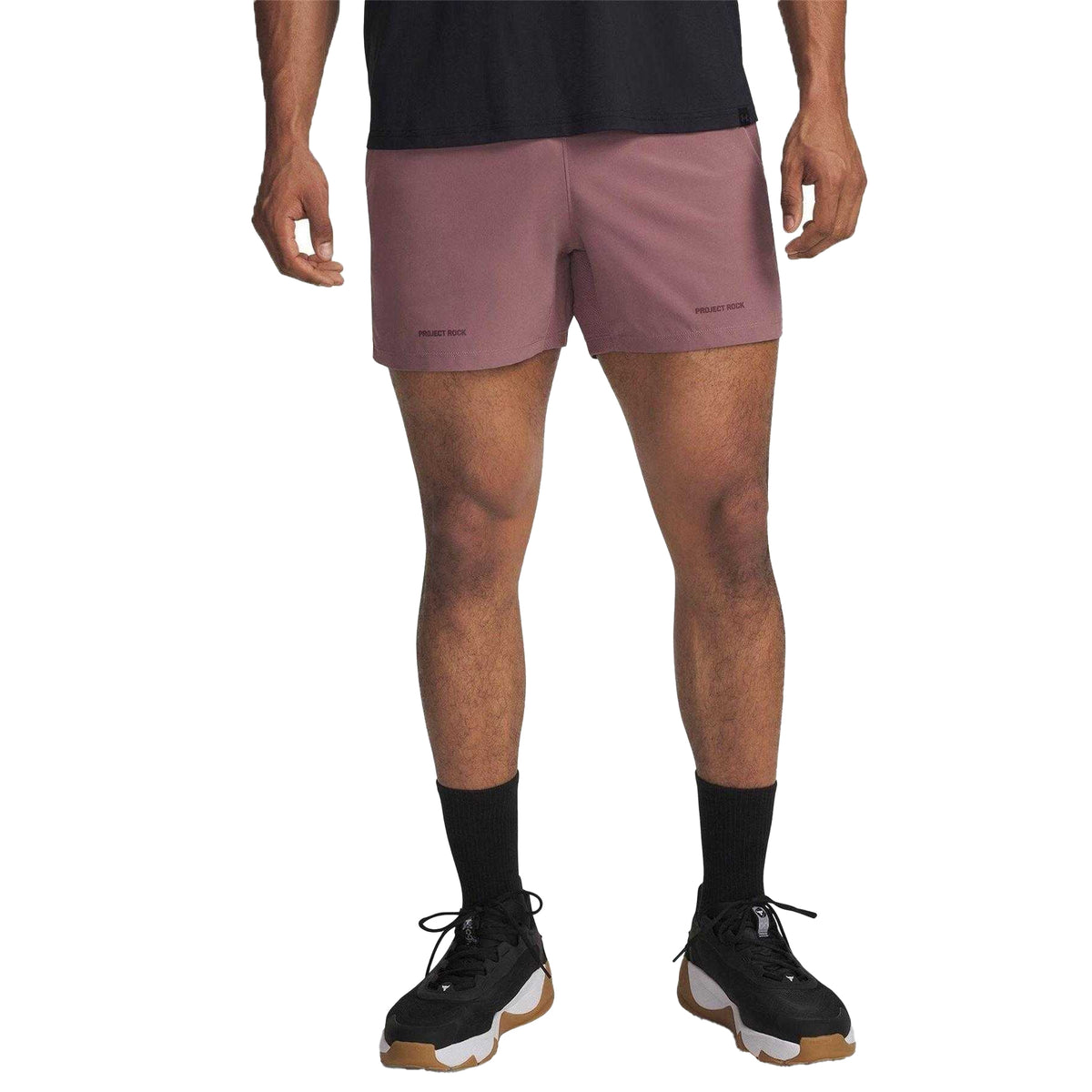 Maroon - Front - Under Armour Mens Project Rock Slim Shorts