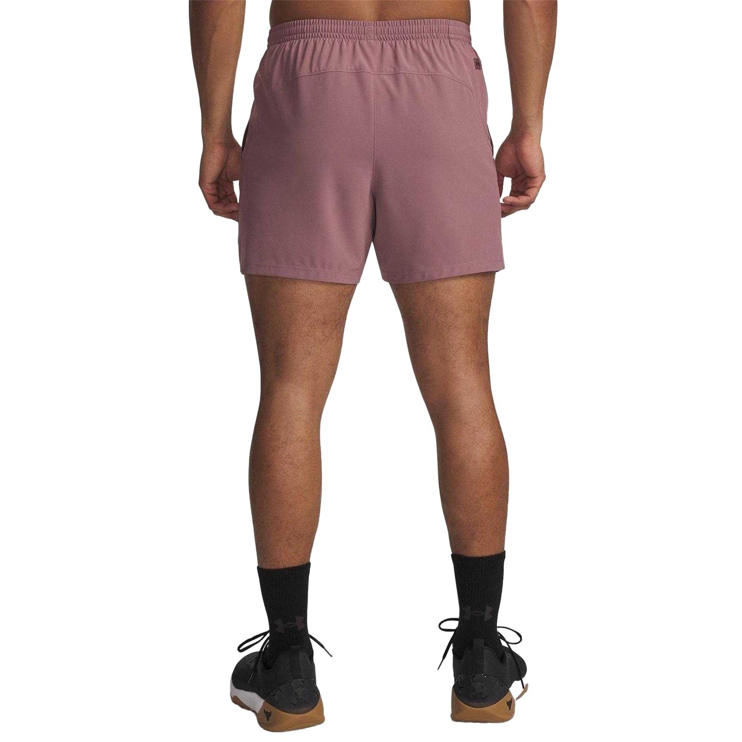 Maroon - Back - Under Armour Mens Project Rock Slim Shorts