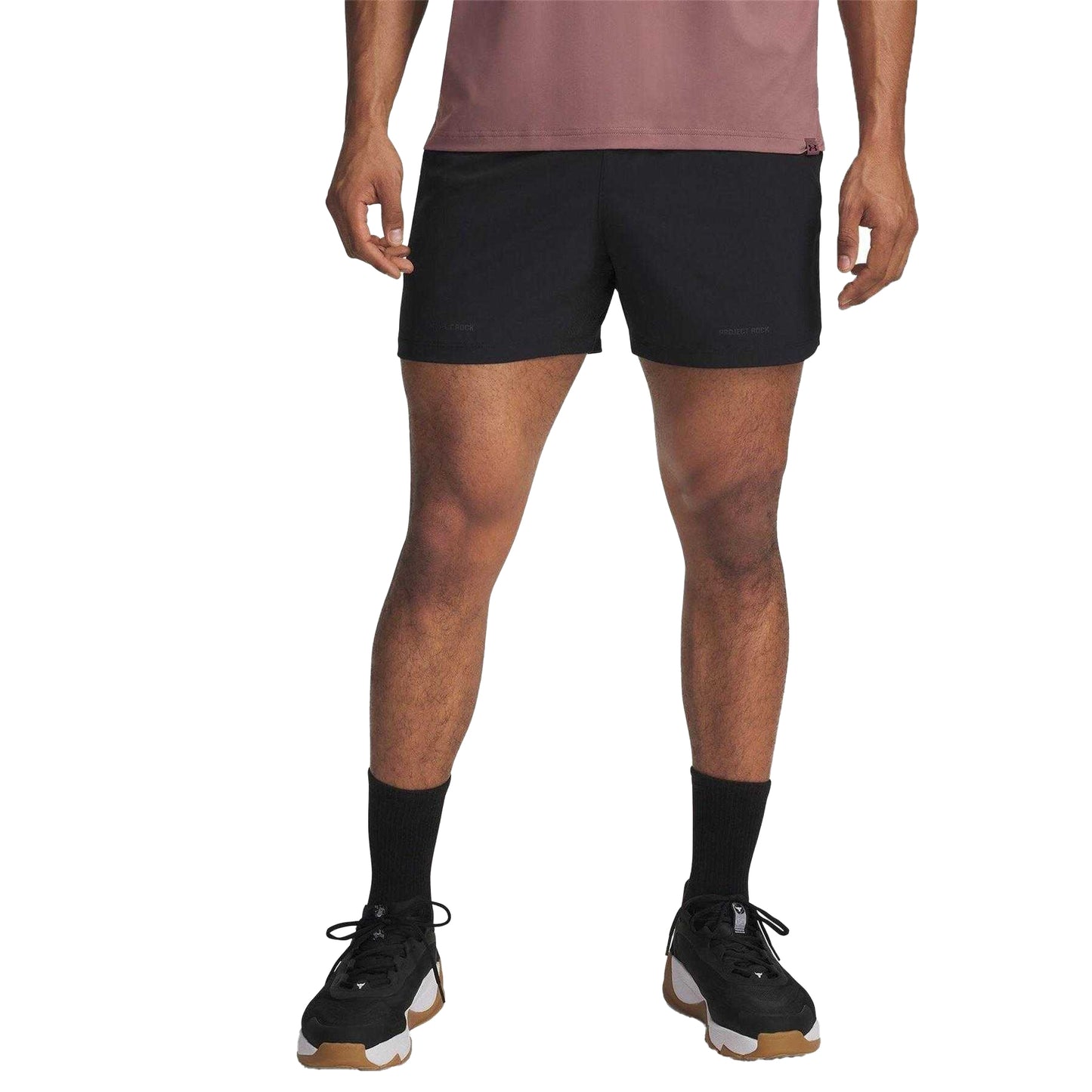 Black - Front - Under Armour Mens Project Rock Slim Shorts